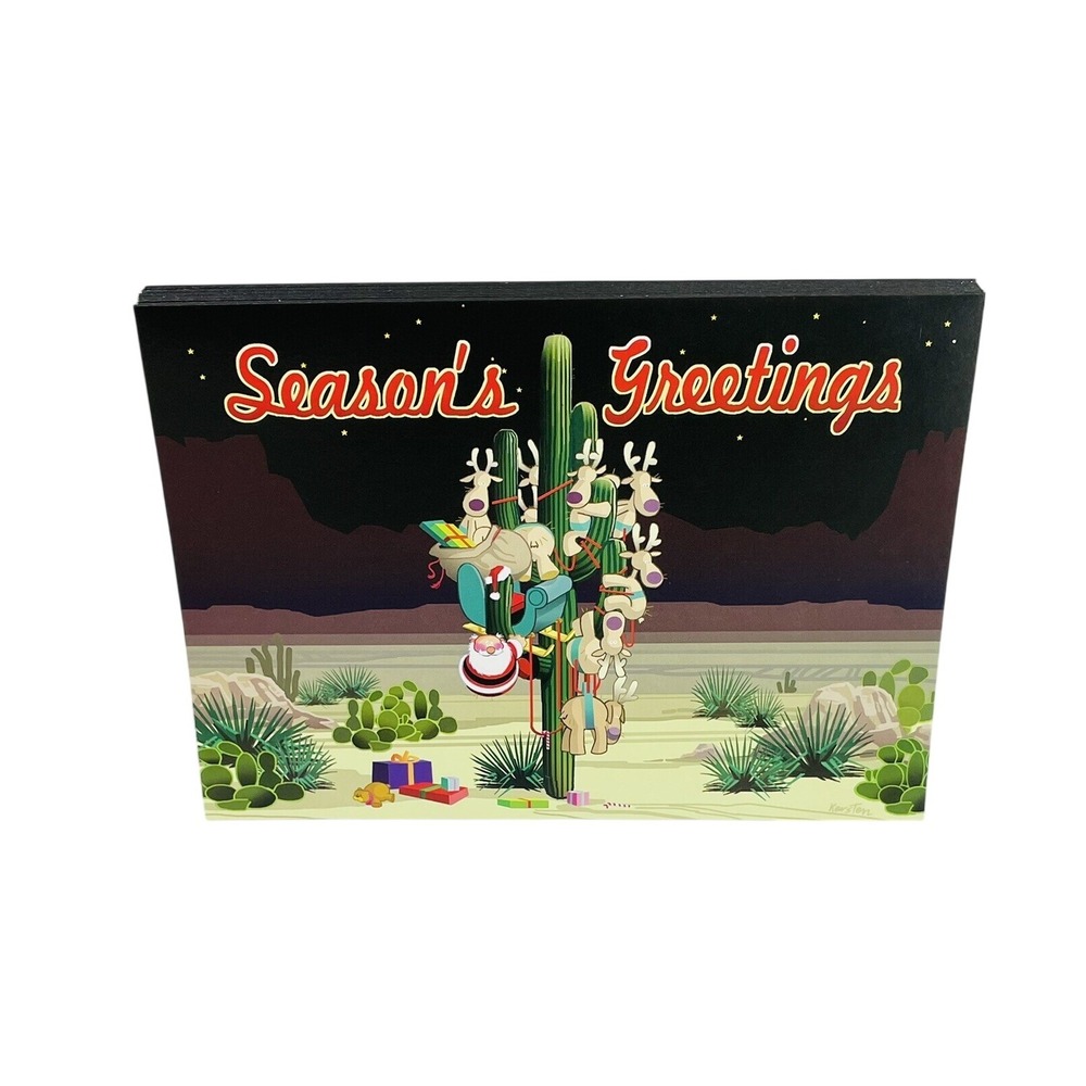 Kersten Brothers Sugar Tree‎ Southwestern Christmas Cards Santa Cactus 11ct KX74